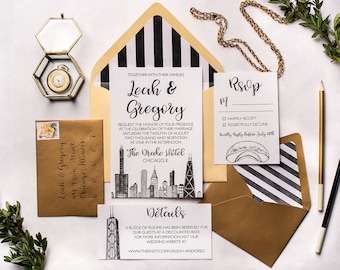 Chicago Skyline Wedding Invitations | Wedding Invitation Suite