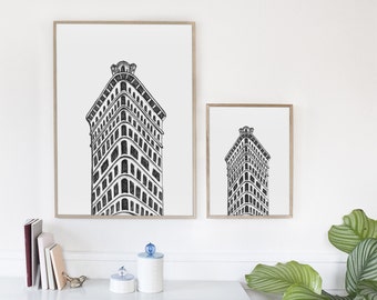 Flatiron Building Drawing | NYC Art Print | New York City Gift | Christmas Gift | 5x7 | 8x10