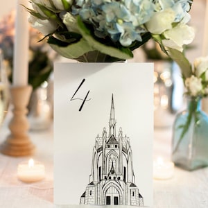 Pittsburgh Icons Wedding Table Numbers Pittsburgh Landmark Wedding Table Cards, Set of 10, 15, 20, 25, or 30 image 6