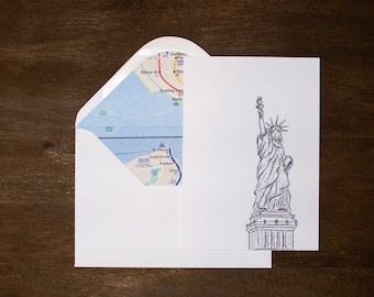 Handmade New York City Card - Statue of Liberty