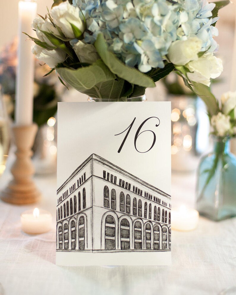 Chicago Icons Wedding Table Numbers Chicago Wedding Theme Chicago Landmarks, Set of 10, 15, 20, 25, or 30 image 10