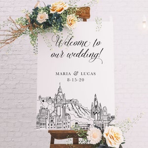 Edinburgh, Scotland Skyline Wedding Welcome Sign 18x24 or 24x36 Professionally Printed Poster or Canvas image 1