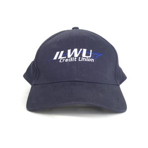 Vintage 2000er Jahre ILWU CREDIT UNION Baseball Cap Hut Adj. Herrengröße Baumwolle Dunkelblau