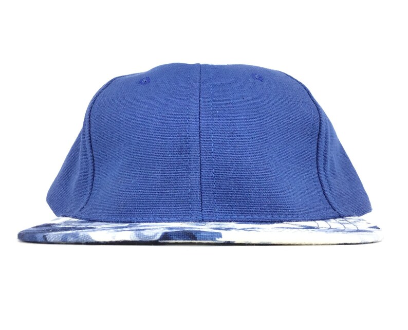 Vintage 90s Unbranded Floral Pattern Baseball Cap Hat Leather Strapback Men\u2019s Size Made In USA