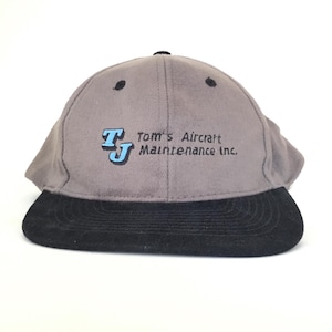 Vintage 2000s TOM'S AIRCRAFT MAINTENANCE Inc Baseball Cap Hat Adj. Mens Size Cotton