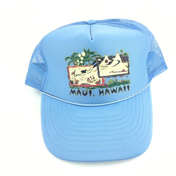 Vintage 2000s MAUI HAWAII Trucker Hat Polymesh Ca… - image 5