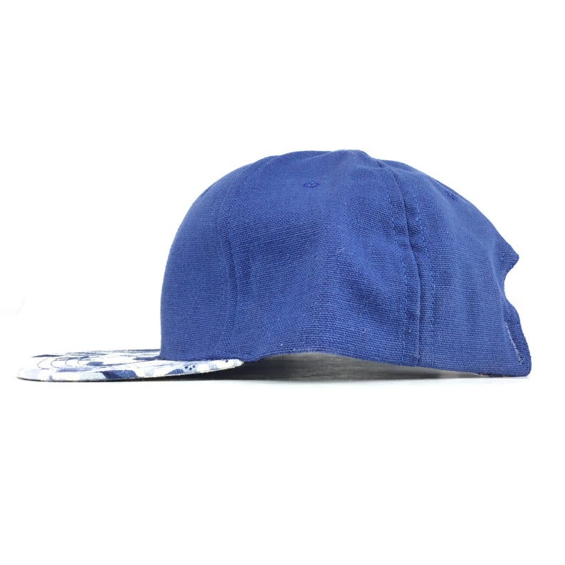 Vintage 90s Unbranded Floral Pattern Baseball Cap Hat Leather Strapback Men\u2019s Size Made In USA