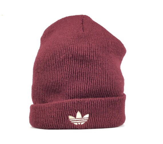 adidas burgundy beanie