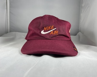 Vintage 90s Maroon Nike Athletic Apparel Swoosh Logo Snapback Hat