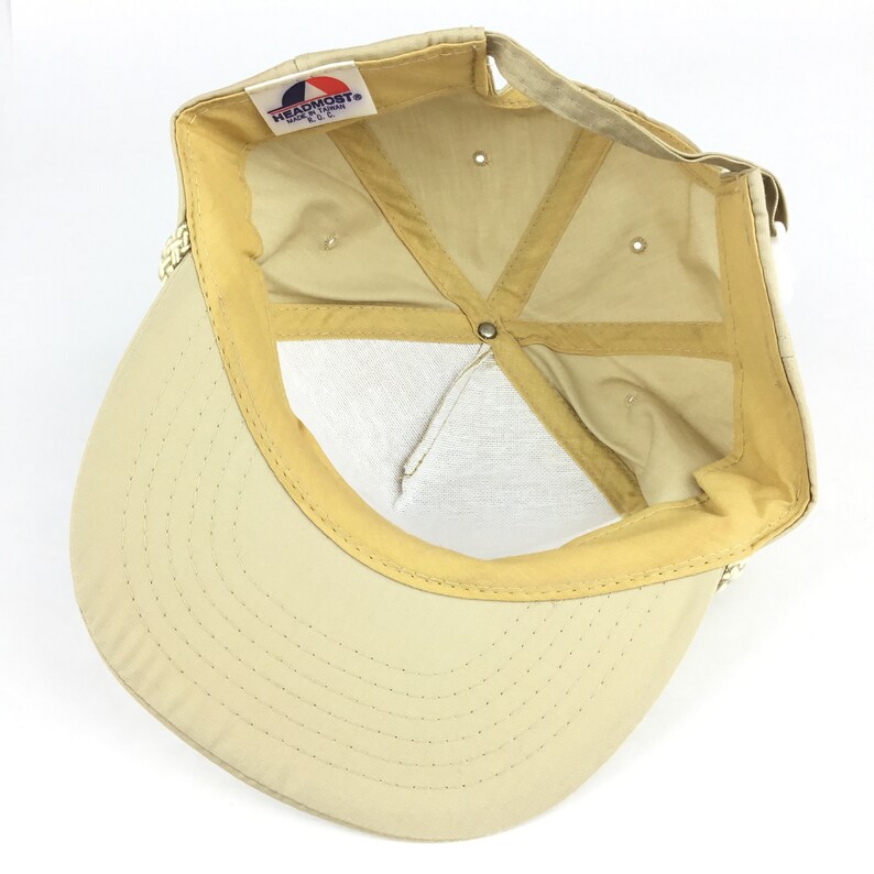 Vintage 1990s MICHAEL MARTIN OPTOMETRY Modesto California Tan Baseball Cap Hat SnapBack Mens Size Cotton Blend image 8