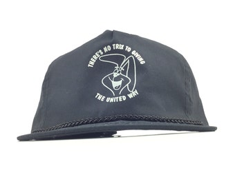 Vintage 1990s There’s No Trix To Giving - The United Way (Trix Bunny) Black Baseball Cap Hat Adj Adult Trix Cereal General Mills