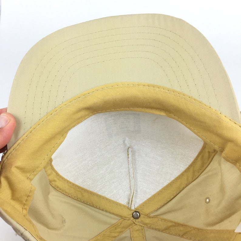 Vintage 1990s MICHAEL MARTIN OPTOMETRY Modesto California Tan Baseball Cap Hat SnapBack Mens Size Cotton Blend image 7