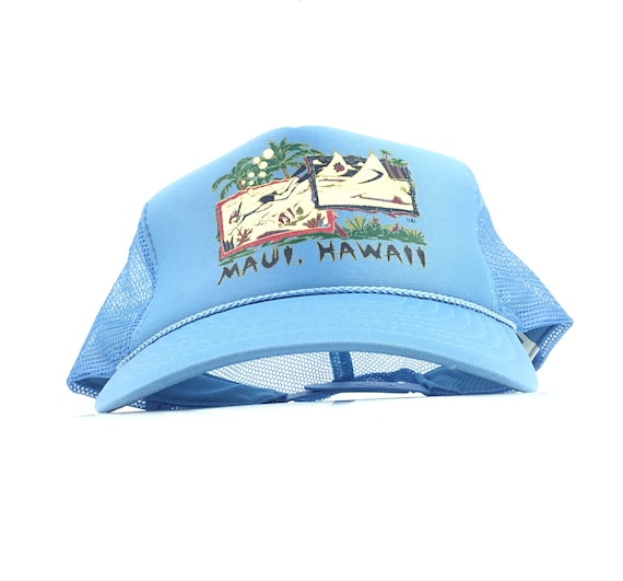 Vintage 2000s MAUI HAWAII Trucker Hat Polymesh Ca… - image 1