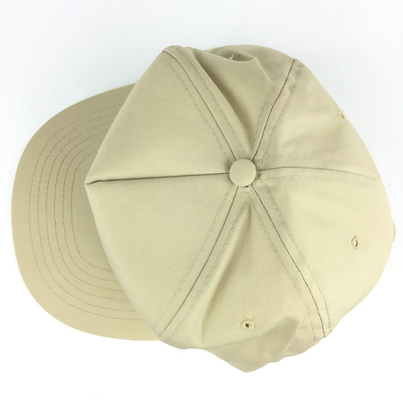 Vintage 1990s MICHAEL MARTIN OPTOMETRY Modesto California Tan Baseball Cap Hat SnapBack Mens Size Cotton Blend image 4