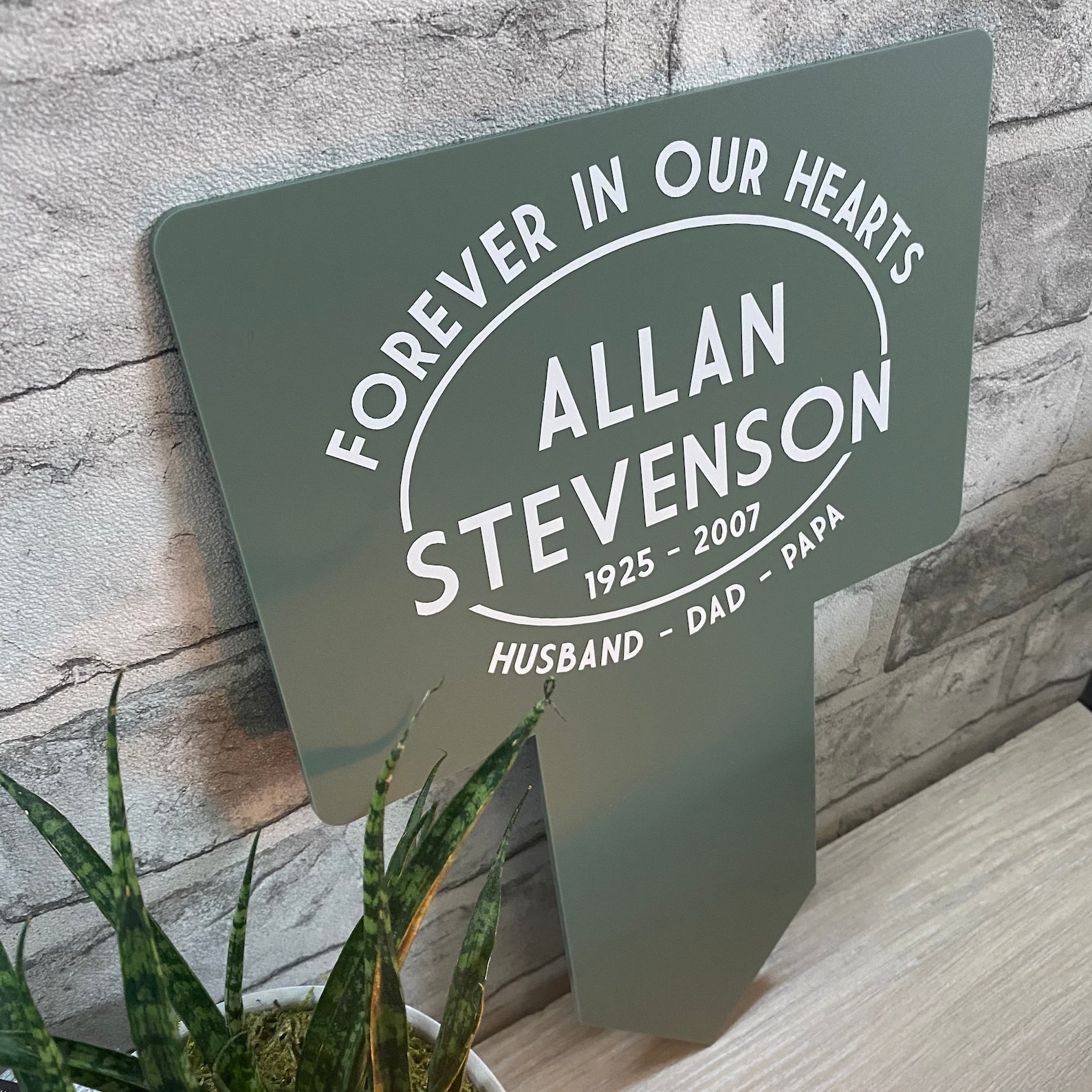 Rectangular Memorial Plaque Stake Graveside Marker Etsy