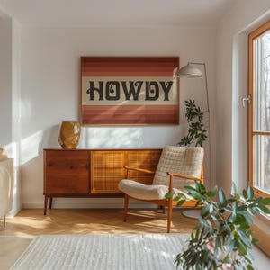 Tejas Country Club - Howdy Art Print Poster Monochromatic Ombre Rust Print (FLAT) main image 1