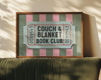 Vintage Book Club Wall Accent Reading Corner Home Decor for Library Room Sign Book Lover Reading Space Wall Poster Bookish Gift Reading Nook