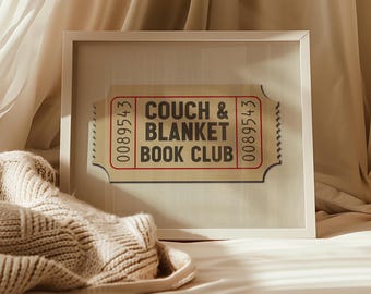 Reading Nook Wall Art Accent Book Club Vintage Poster Home Decor Reading Room Library Sign Book Lover Corner Accent Space Art Reading Gift