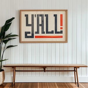 Y&#39;all Typography Wall Art Poster Letterpress Style Art Print For Living Room Wall Decor For Office Print Trendy Design Western Home Decor