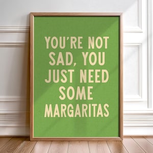 Funny Bar Sign Margarita Wall Art Home Bar Decor Bar Wall Decor Margarita Lover Gift Tequila Quote Kitchen Sign Cocktail Decor Print Happy