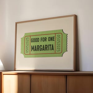 Margarita Wall Art Drink Ticket Print Bar Cart Decor Home Bar Decoratie Vintage Bar Keuken Muur Decor Tequila Lover Gift Restaurant Art