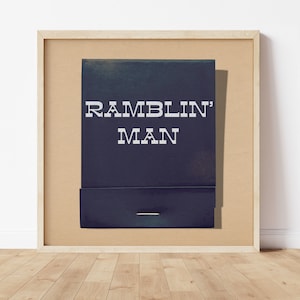 Western Decor Art Poster Ramblin&#39; Man Southern Art Print For Southwestern Home Wall Art Matchbook Poster