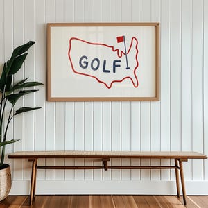 Golf Poster USA Golf Print Home Decor For Golfer Gift Wall Art Golf Poster Typography Art Poster For Office Print For Bar Decor Poster Art