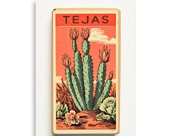 Cactus Landscape Wall Art Poster Print Desert Artwork Decor For Living Room Print For Office Matchbook Texas Art Print Vintage Style Western