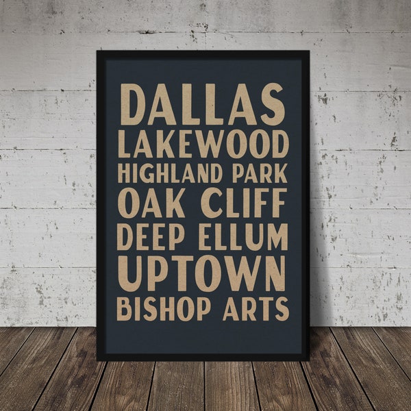 Dallas Texas Subway Scroll Wall Decor Texas Poster Typography Art Print For Office Decor Texan Gift Artwork For Living Room Poster Print