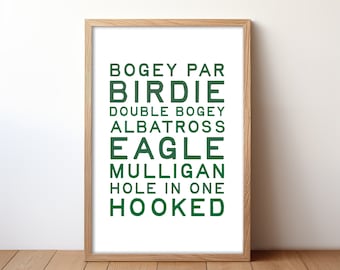 Poster Golf Wall Art Print Golf Gift For Men Golf Office Decor Sports Poster Art Print