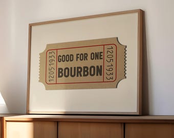 Bourbon Wall Art Vintage Bar Sign Home Bar Decor Gift for Bourbon Lover Speakeasy Man Cave Decor Whiskey Gift Bar Cart Fathers Day Present