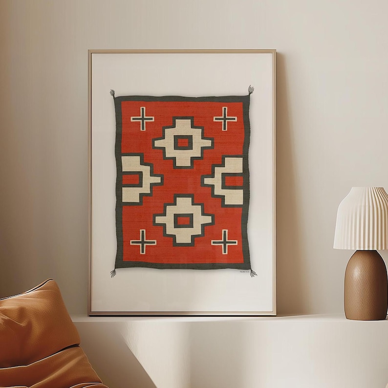 Southwestern Wall Art Native American Wall Decor Boho Wall Decor Tribal Wall Decor Home Decor Wall Art Geometric Wall Art Textile Print Wall Art Western Wall Decor