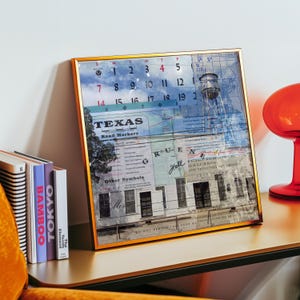 Gruene Hall Mixed Media Collage Art Print