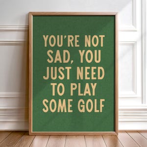 Golf Wall Art for Office Room Decor Golf Theme Man Cave Wall Display Golf Quote Home Accent Club Decoration Golf Print Room Art Golfer Pro
