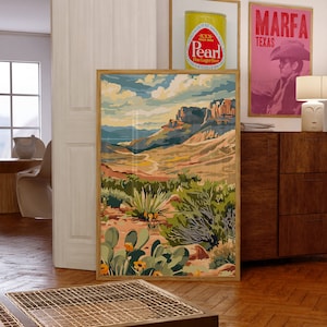 Big Bend Kunstdruck Texas Desert Kunst Poster Wohnkultur Southwestern Home Wandkunst Malen nach Zahlen Stil Kunstdruck