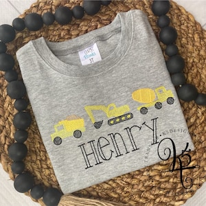 Construction Shirt / Birthday Shirt / Construction Party / Construction Birthday / Heavy Equipment Birthday Shirt / Personalized /Embroidery
