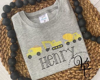 Construction Shirt / Birthday Shirt / Construction Party / Construction Birthday / Heavy Equipment Birthday Shirt / Personalized /Embroidery