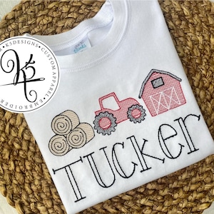 Farming Shirt / Birthday Shirt / Tractor Party / Farm Party / Tractor Birthday / Farm Birthday Shirt / Personalized / Embroidery