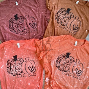 Fall Shirt / bleached Tee / Leopard Pumpkin / Fall Pumpkin Shirt / Pumpkin Patch Shirt / Halloween / Unisex Tee / Graphic Tee / Women