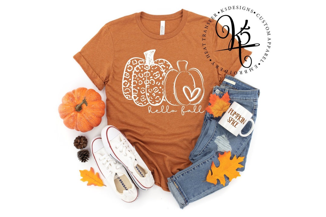 Hello Fall Leopard Pumpkin Lightweight Sweatshirt