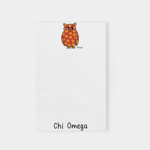 Chi Omega Owl Officially Licensed Notepad image 1