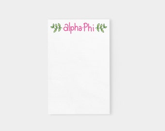 Alpha Phi Vines Sorority Officially Licensed Notepad