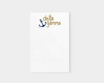 Bronze Delta Gamma and Blue Anchor Officially Licensed Notepad