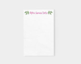 Alpha Gamma Delta Vines Sorority Officially Licensed Notepad