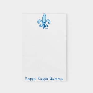 Kappa Kappa Gamma Fleur De Lis  Sorority Notepad Officially Licensed
