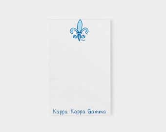 Kappa Kappa Gamma Fleur De Lis  Sorority Notepad Officially Licensed