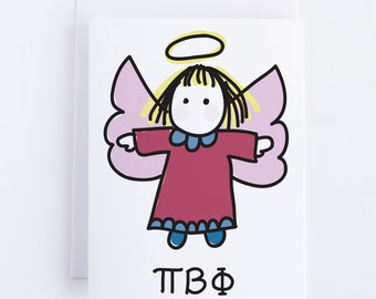 Pi Beta Phi Angel with Greek Letters Sorority Notecard Sets Officially Licensed