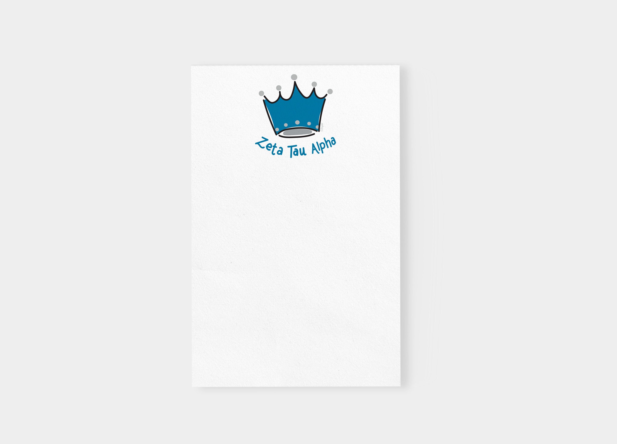 Zeta Tau Alpha Five Pointed Crown Sorority Officially Licensed Notepad, image size:2500x1800