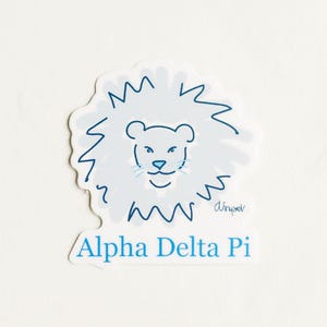 Alpha Delta Pi Sorority Lion Die Cut Sticker