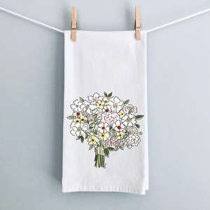 Becky&#39;s Floral Bouquet Flour Sack Tea Towel